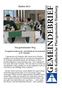 Pfarrgemeinde Hamburg - Gemeindebrief Herbst 2013