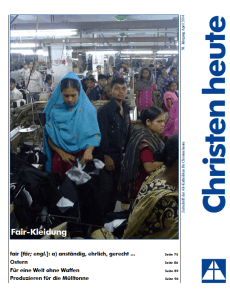 Titelbild Christen heute April 2014 - Foto: © Kampagne für Saubere Kleidung / Clean Clothes Campaign